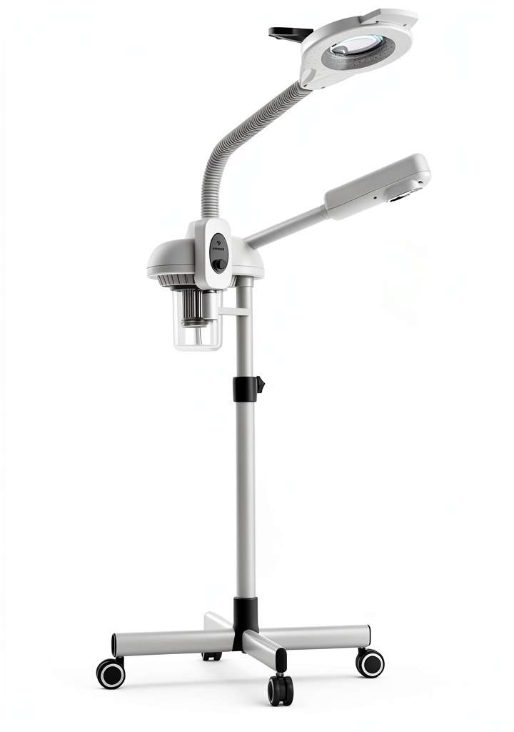 Facial steamer in a modern bathroom setting