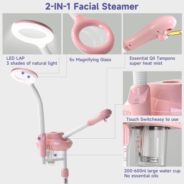 Facial Steamer Niuadage 5X Lamp Adjustable-2