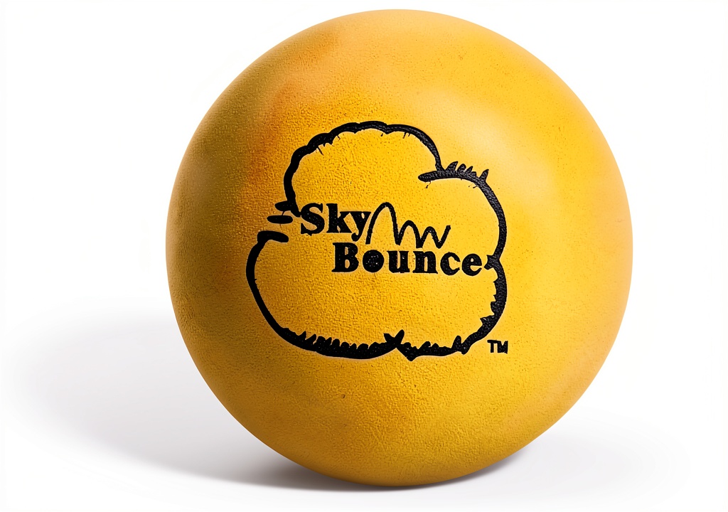 Kids playing handball with bright yellow Sky Bounce balls in a gym